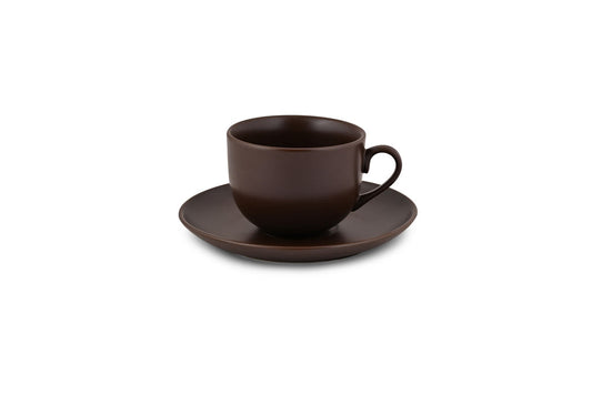 Cup Saucer Set 6pcs - Brown