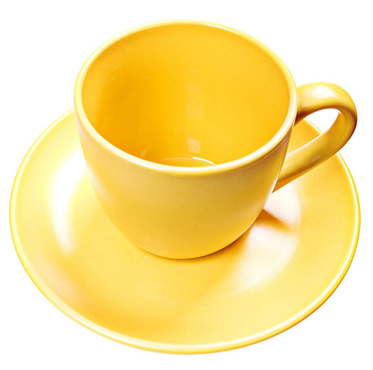 Cup Saucer Set 6pcs - Yellow